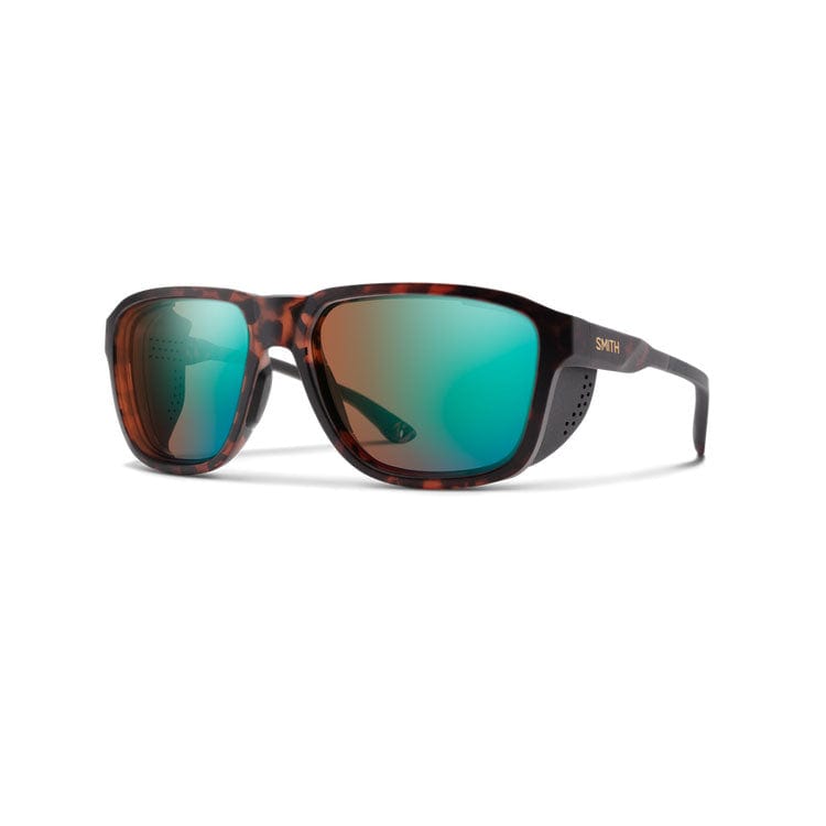 Load image into Gallery viewer, Sunglasses with tortoiseshell frame and green mirrored lenses on a white background
