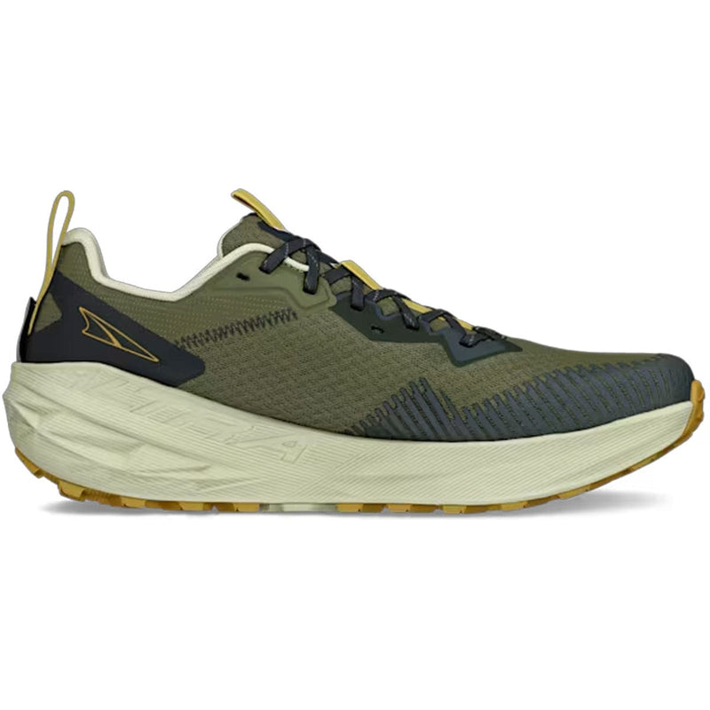 Load image into Gallery viewer, Green running shoe with a white sole on a white background