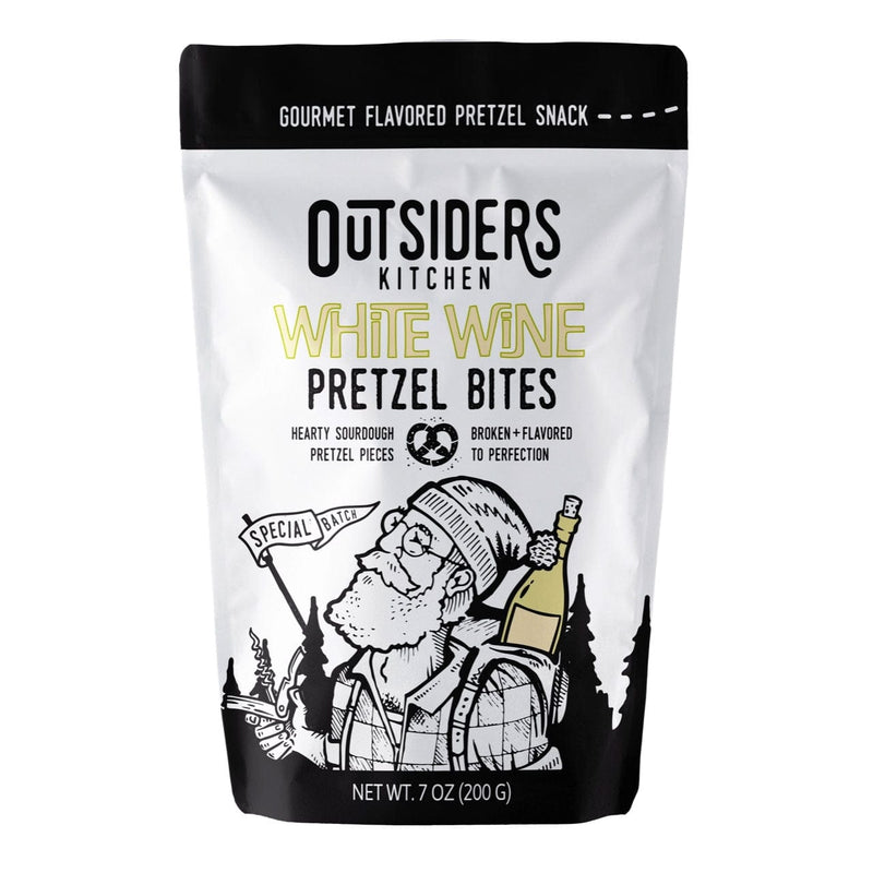 Load image into Gallery viewer, Package of Outsiders Kitchen White Wine Pretzel Bites on a white background