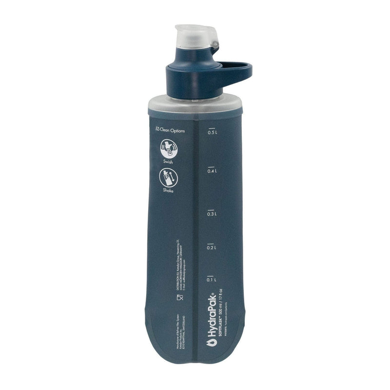 Load image into Gallery viewer, Blue water bottle with measurement markings on a white background