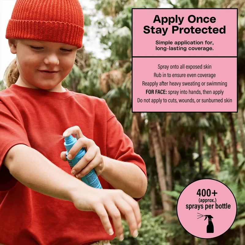 Load image into Gallery viewer, Child applying sunscreen spray with outdoor background