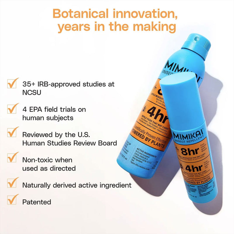 Load image into Gallery viewer, Two blue bottles with orange labels on a white background, featuring text about botanical innovation and product features.