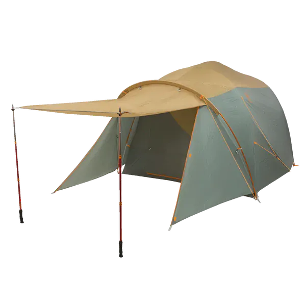 Load image into Gallery viewer, Two-toned camping tent with a beige top and green sides on a white background
