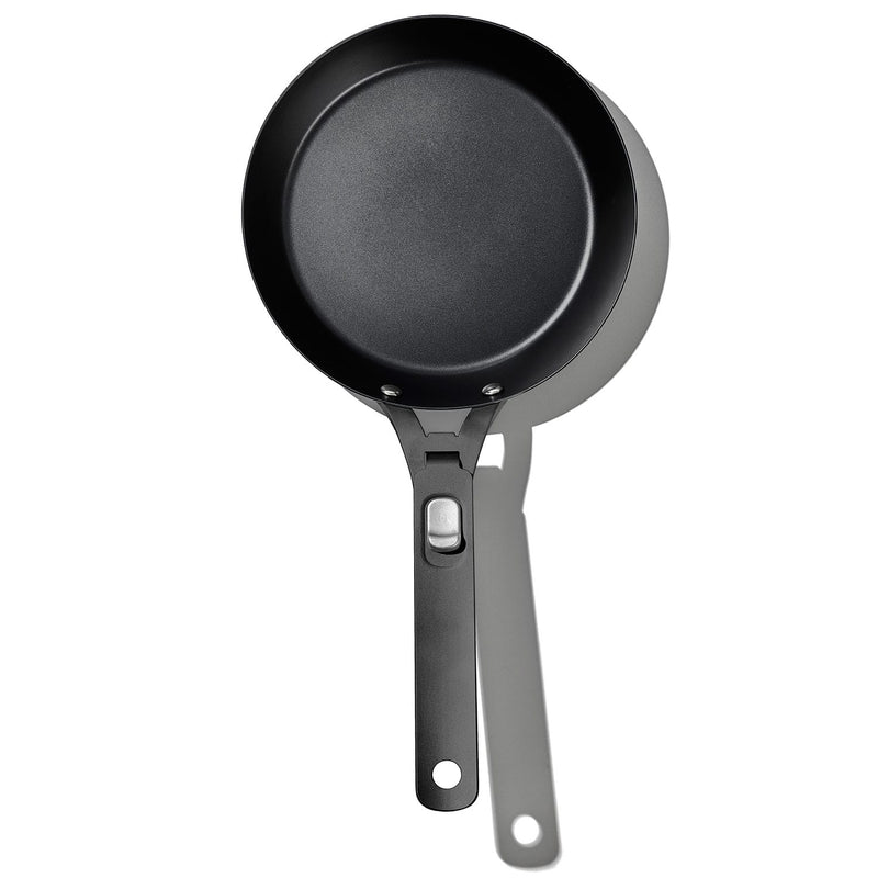 Load image into Gallery viewer, Black frying pan with a handle on a white background