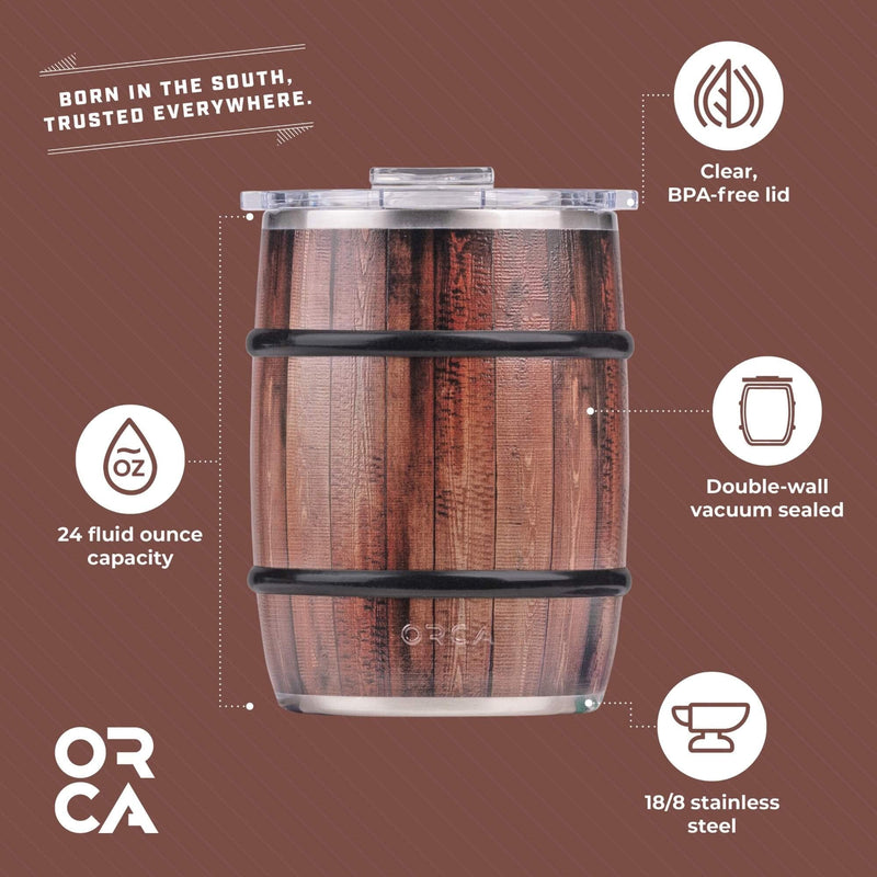 Load image into Gallery viewer, ORCA Double Barrel 24oz Oak Wood Grain
