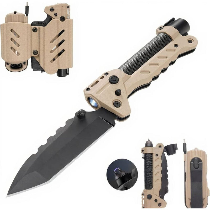 Load image into Gallery viewer, Tactical knife with multiple views on a white background
