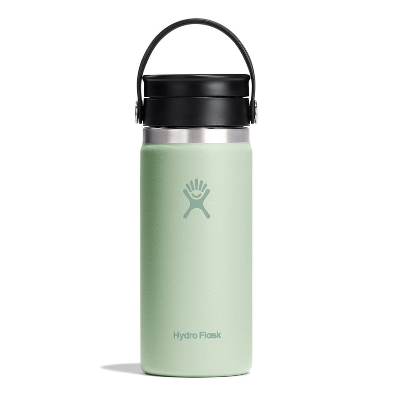Load image into Gallery viewer, Green Hydro Flask water bottle with black lid on a white background