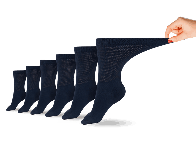 Load image into Gallery viewer, Diabetic Sock Club Women's Cotton Diabetic Crew Socks (6 Pair)