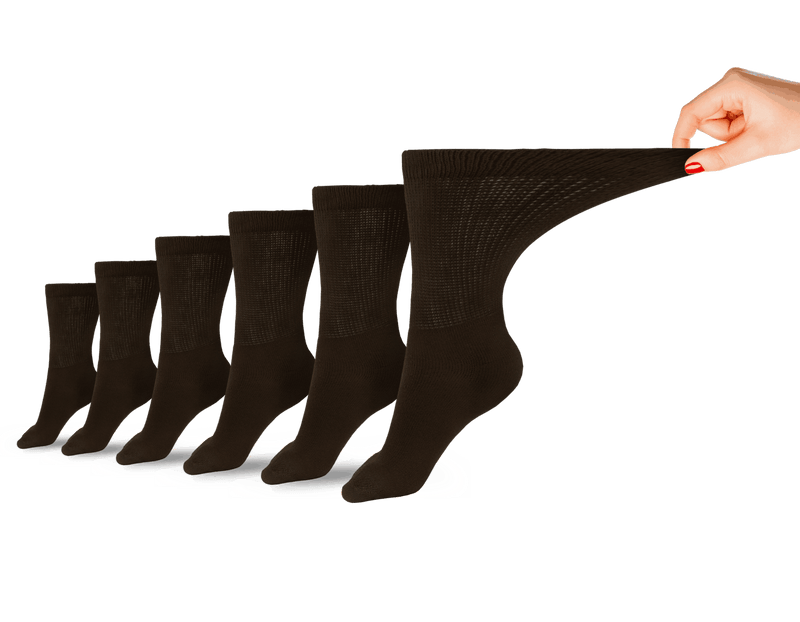 Load image into Gallery viewer, Diabetic Sock Club Women's Cotton Diabetic Crew Socks (6 Pair)