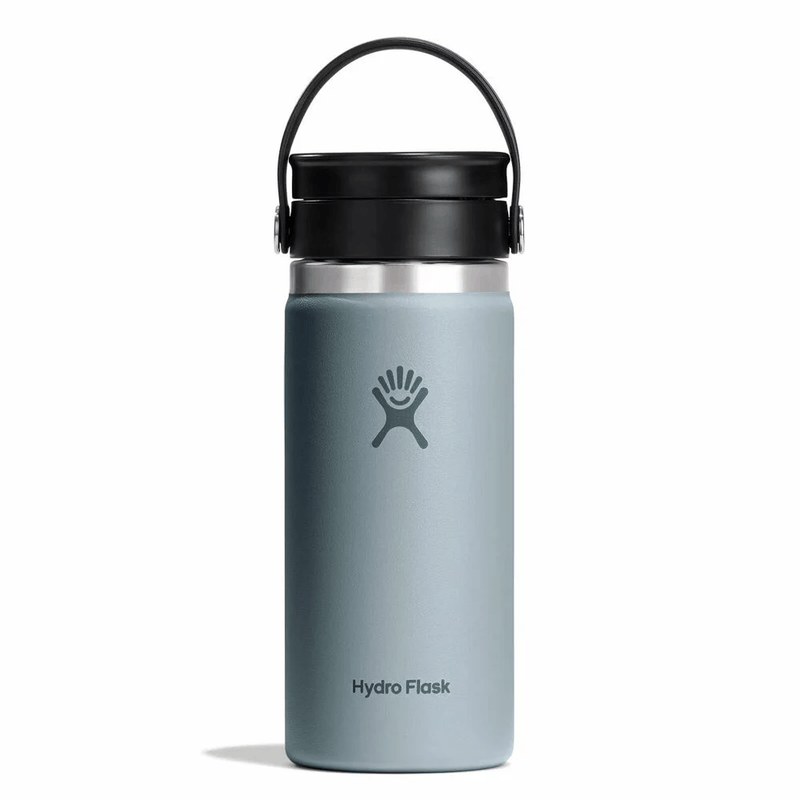 Load image into Gallery viewer, Gray Hydro Flask with black lid on a white background
