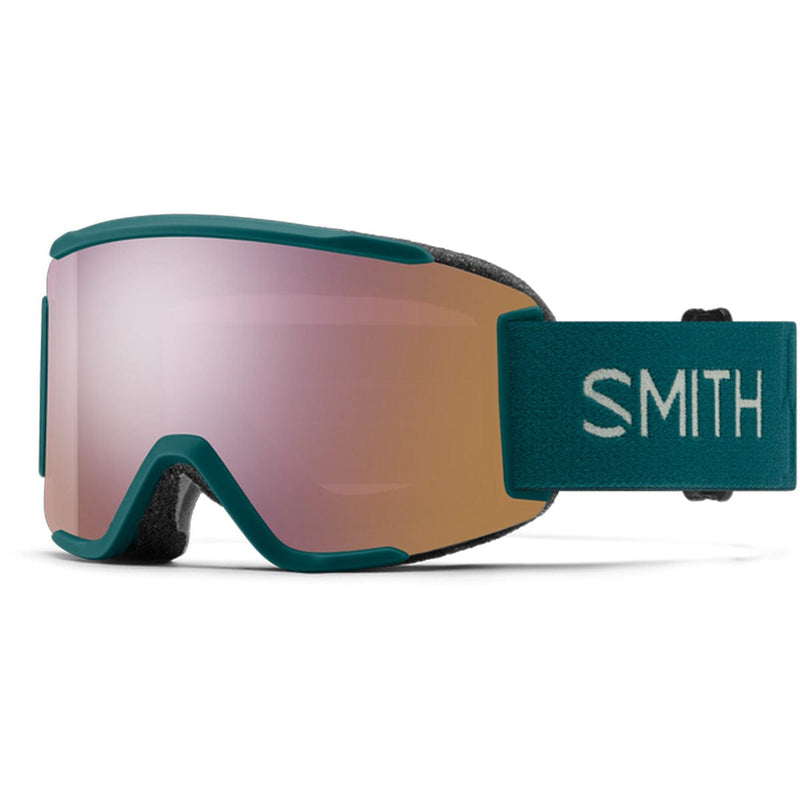 Load image into Gallery viewer, Smith Squad S Malachite/ChromaPop Everyday Rose Gold Mirror/Clear Snow Goggles