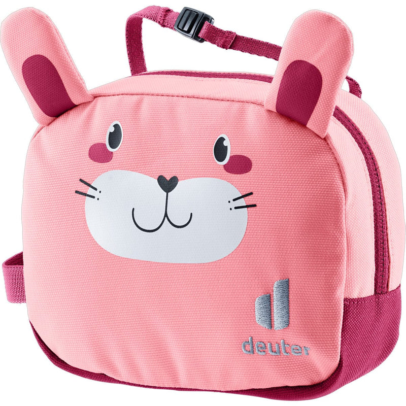 Load image into Gallery viewer, Pink children's backpack with bunny ears and face design on a white background