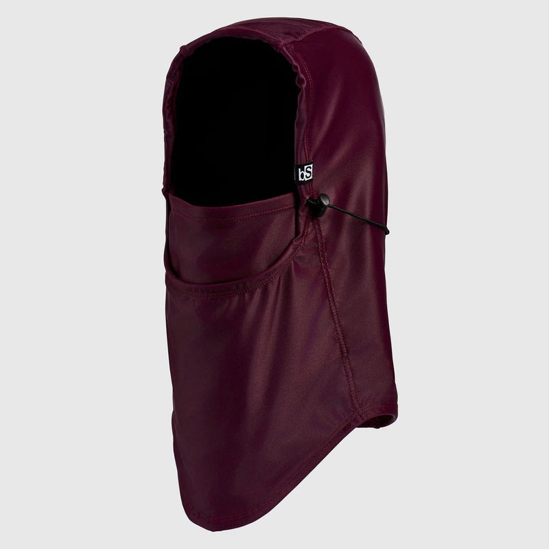 Load image into Gallery viewer, Maroon balaclava with a brand logo on a light gray background