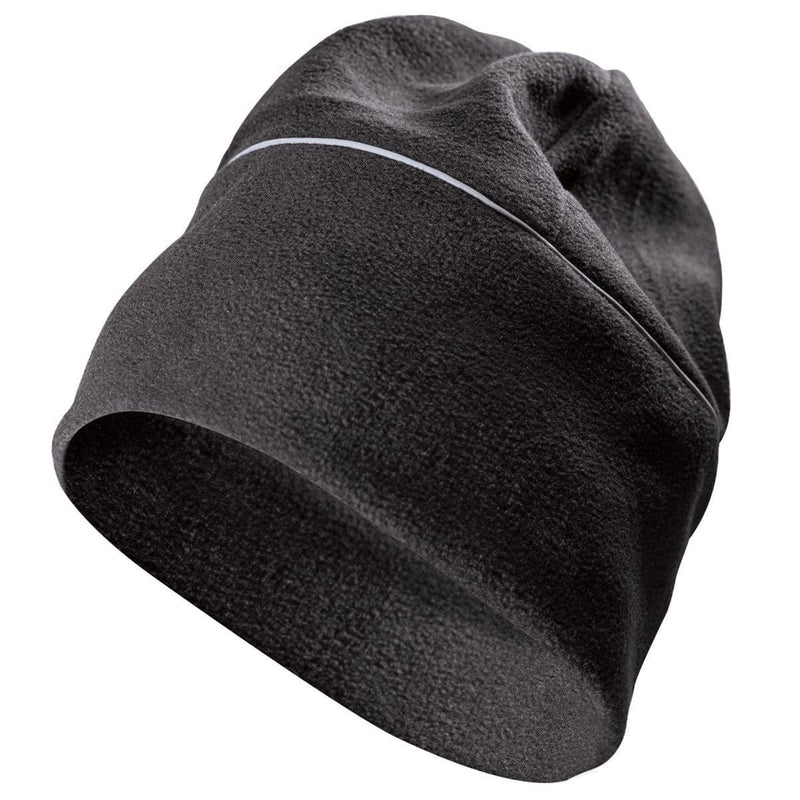 Load image into Gallery viewer, Black beanie with a white stripe on a white background