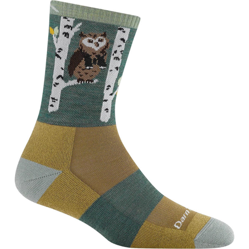 Load image into Gallery viewer, Sock with owl and tree design on a white background
