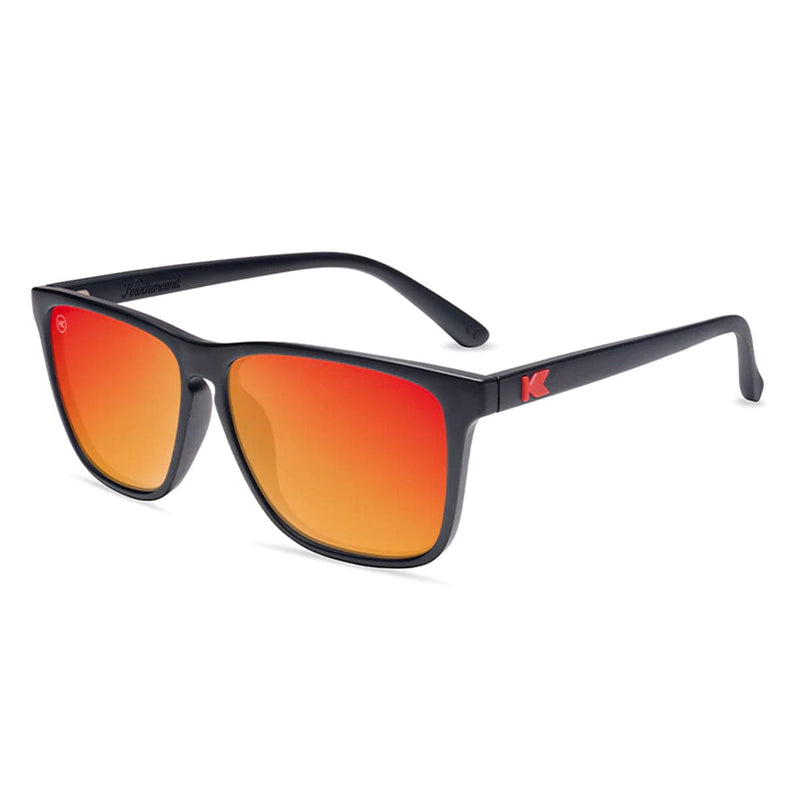 Load image into Gallery viewer, Knockaround Fast Lanes Sunglasses - Matte Black / Red Sunset