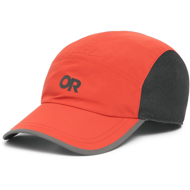 Load image into Gallery viewer, Orange cap with black mesh and logo on a white background