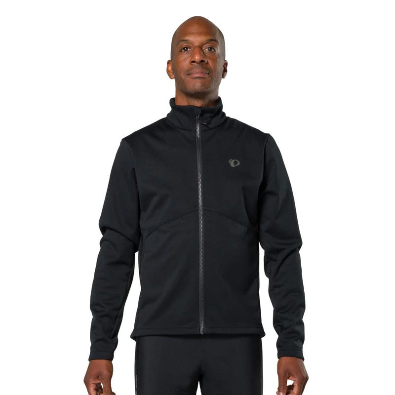 Load image into Gallery viewer, Man wearing a black jacket with a brand logo on a white background