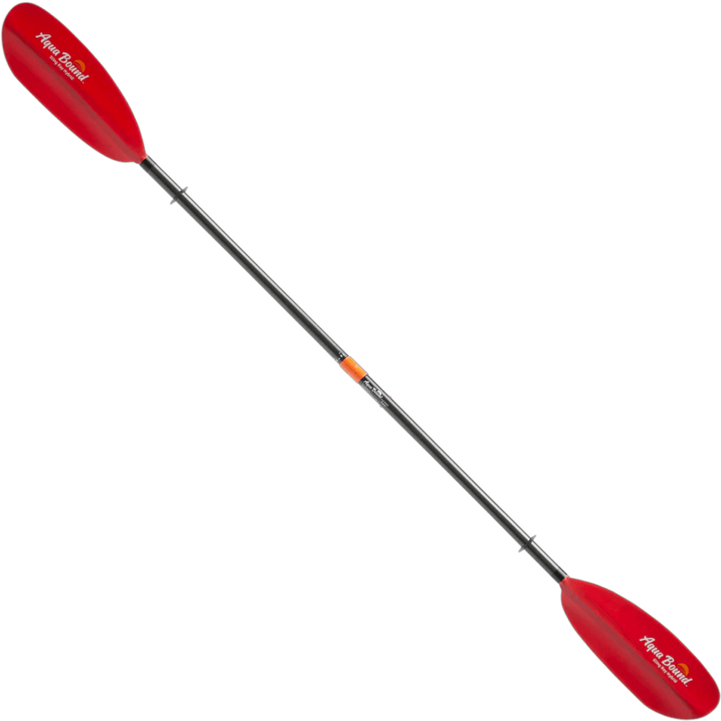 Load image into Gallery viewer, Red kayak paddle with black shaft on a white background
