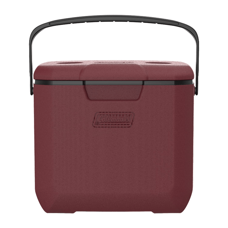 Load image into Gallery viewer, Maroon cooler box with black handle on a white background