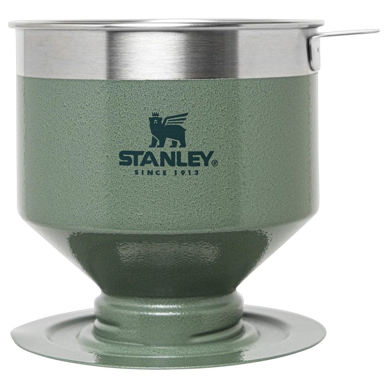 Load image into Gallery viewer, Green and silver camping coffee filter with Stanley logo on a white background