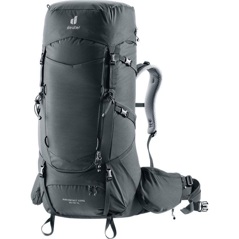 Load image into Gallery viewer, Gray hiking backpack with visible brand logo on a white background