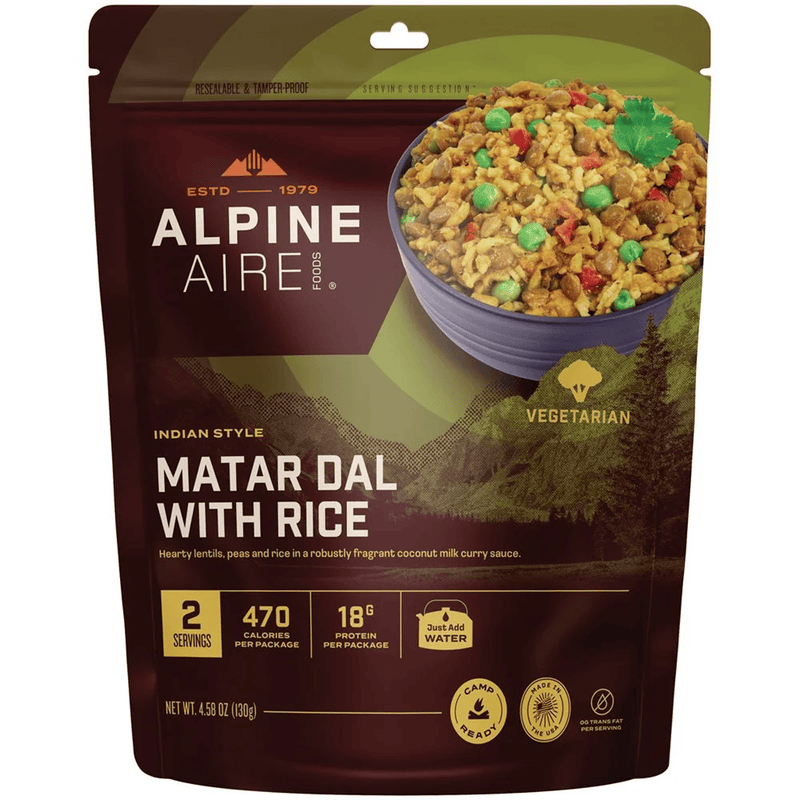 Load image into Gallery viewer, Alpine Aire Matar Dal with Rice package on a white background