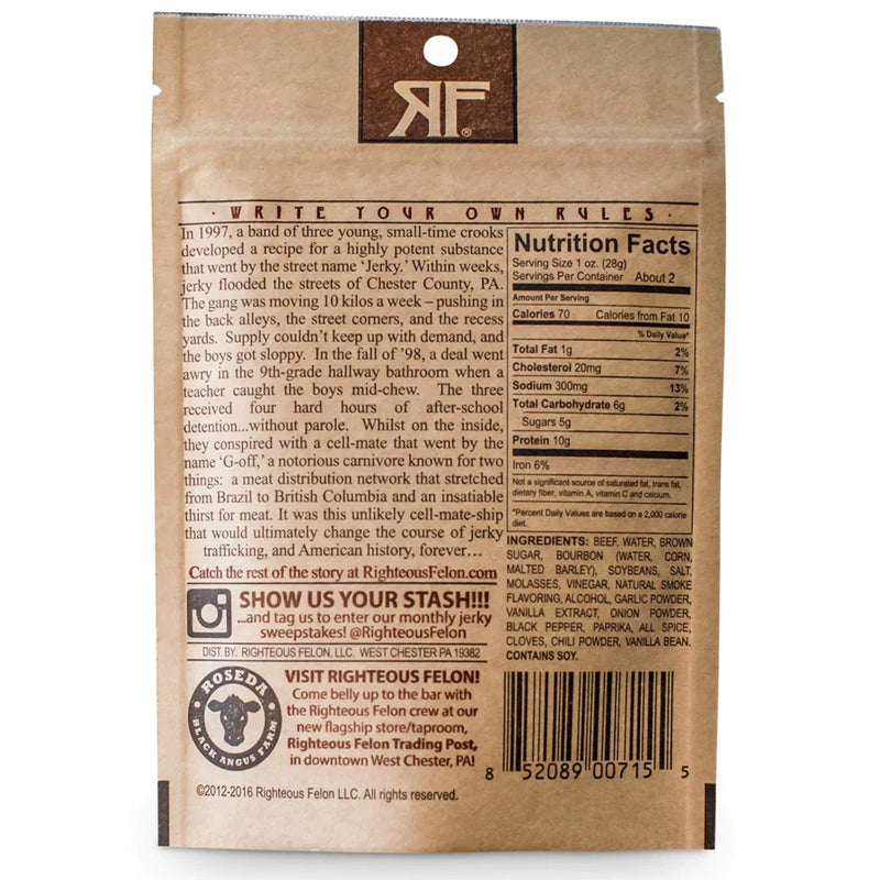 Load image into Gallery viewer, Righteous Felon Bourbon Franklin Beef Jerky