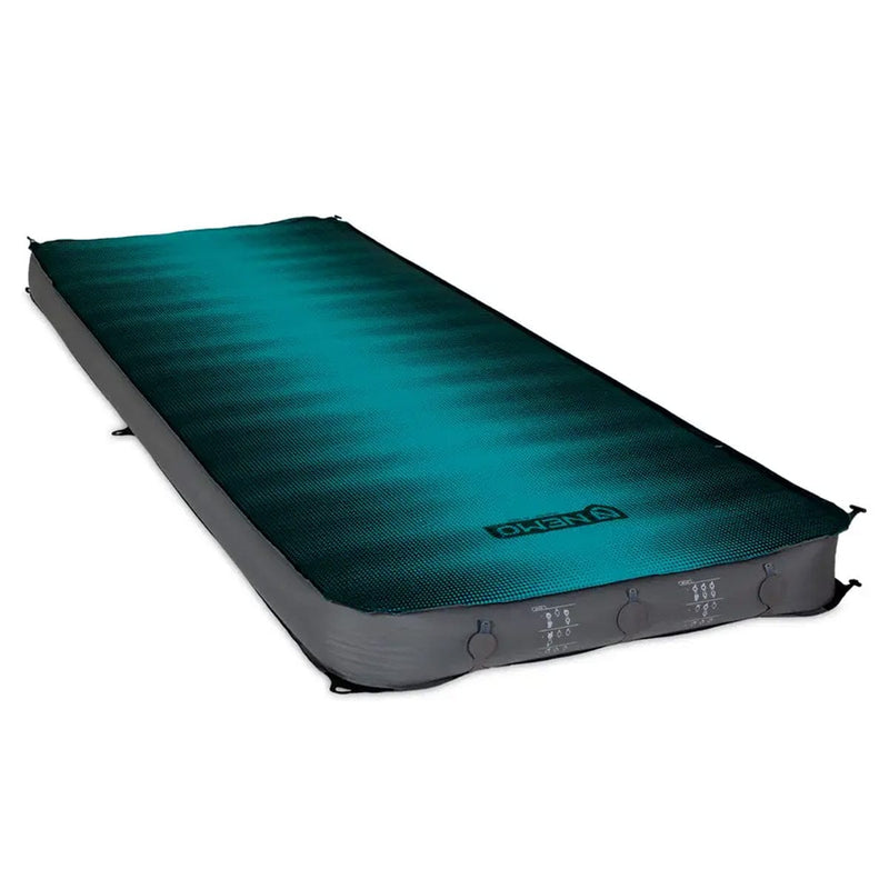 Load image into Gallery viewer, Teal and gray camping air mattress on a white background