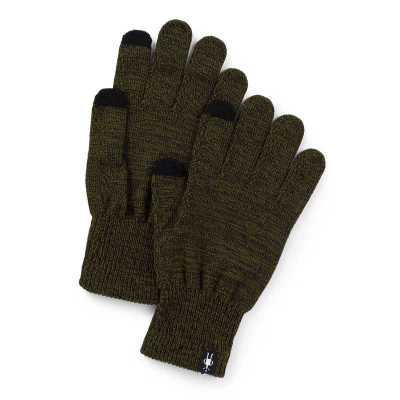 Load image into Gallery viewer, Pair of olive green gloves with black tips on a white background