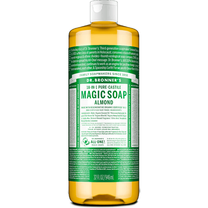 Load image into Gallery viewer, Dr. Bronner's Magic Soap Almond bottle on a white background
