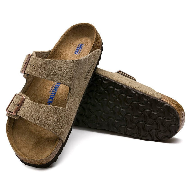 Load image into Gallery viewer, Birkenstock Arizona Narrow Soft Footbed Suede Leather Sandals Taupe Footwear Mens by Birkenstock | Campmor