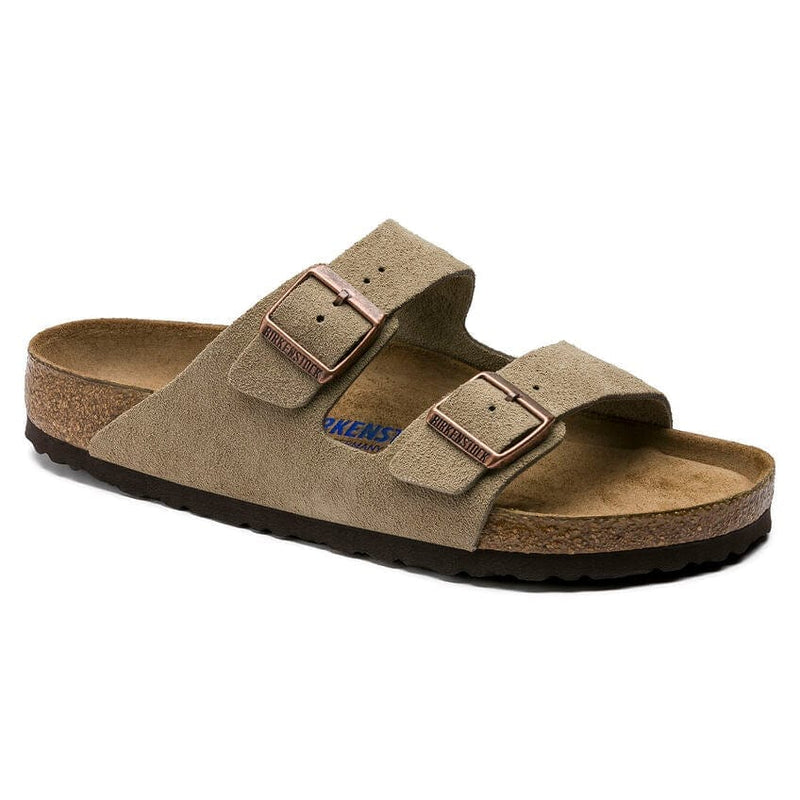 Load image into Gallery viewer, Birkenstock Arizona Regular Soft Footbed Suede Leather Sandals Taupe 42 Footwear Mens by Birkenstock | Campmor