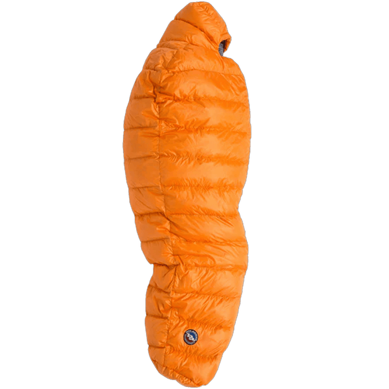 Load image into Gallery viewer, Orange sleeping bag with a brand logo on a white background