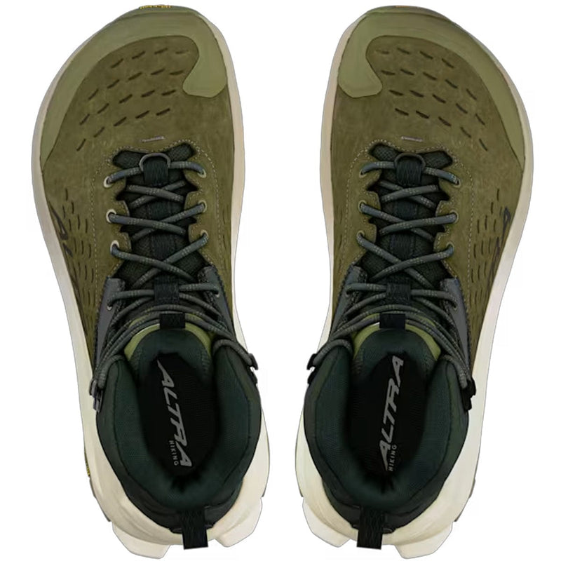 Load image into Gallery viewer, Pair of olive green running shoes with black laces on a white background