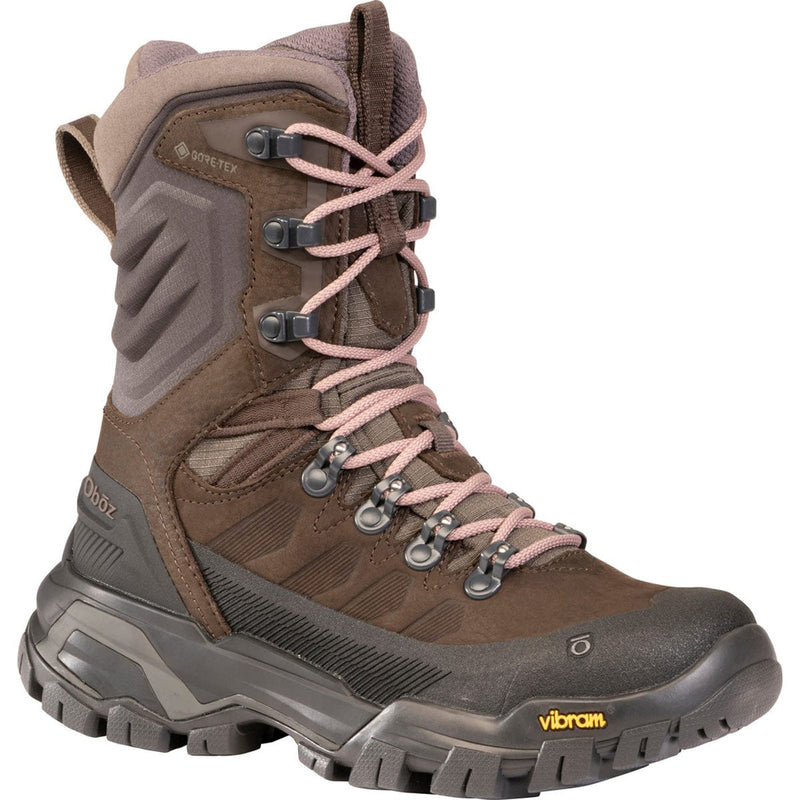 Load image into Gallery viewer, Brown hiking boot with pink laces on a white background