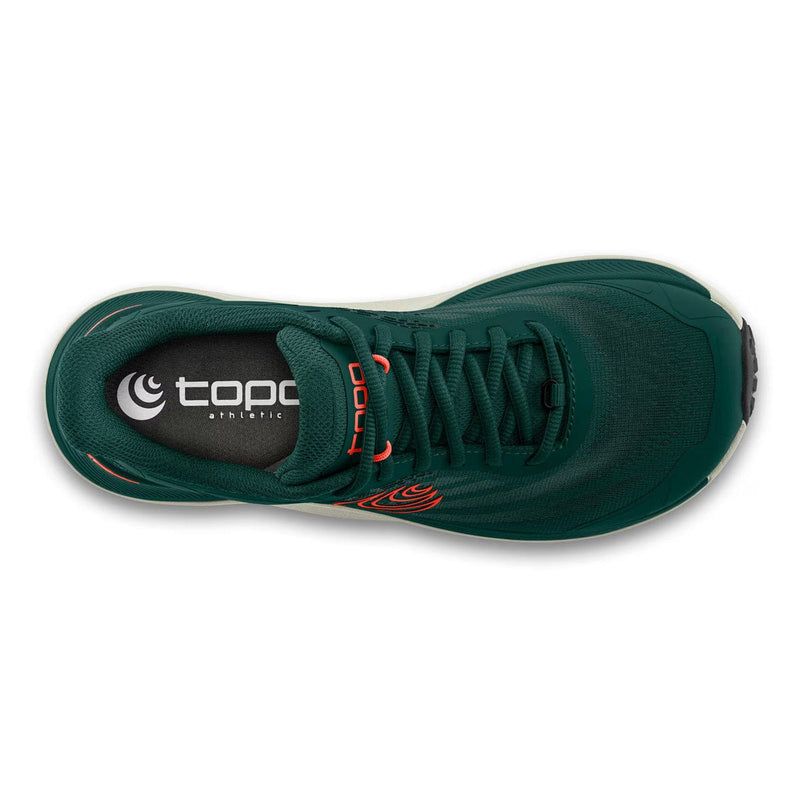 Load image into Gallery viewer, Green athletic shoe with Topo Athletic logo on a white background