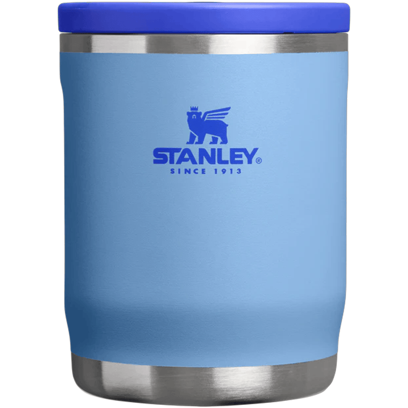 Load image into Gallery viewer, Blue Stanley tumbler with a silver base and lid on a white background