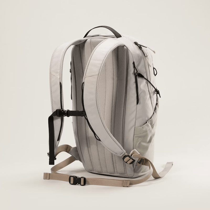 Load image into Gallery viewer, Light gray backpack with black straps on a white background