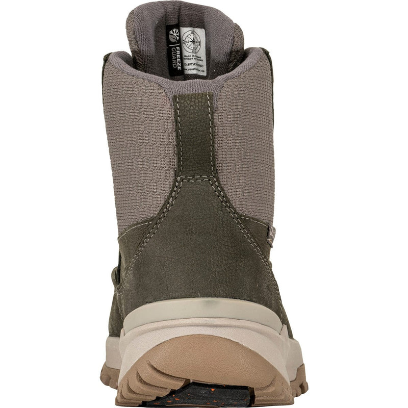 Load image into Gallery viewer, Back view of a green hiking boot with brand label on a white background