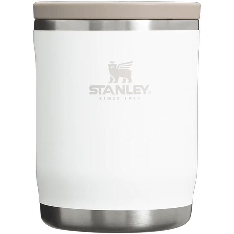 Load image into Gallery viewer, White Stanley tumbler with beige lid on a white background