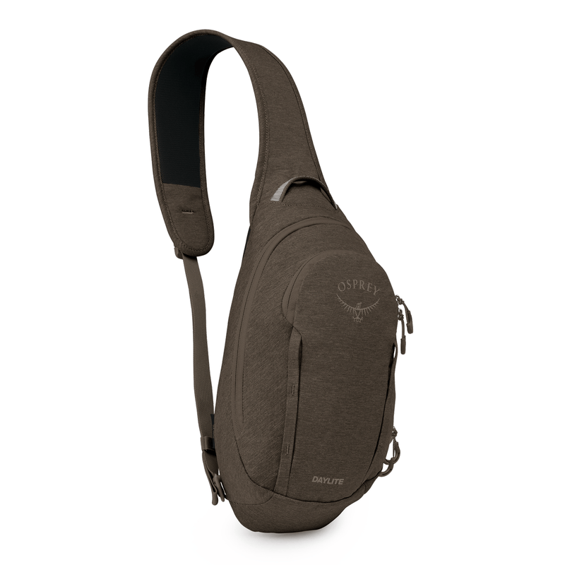 Load image into Gallery viewer, Brown sling bag with Osprey logo on a white background