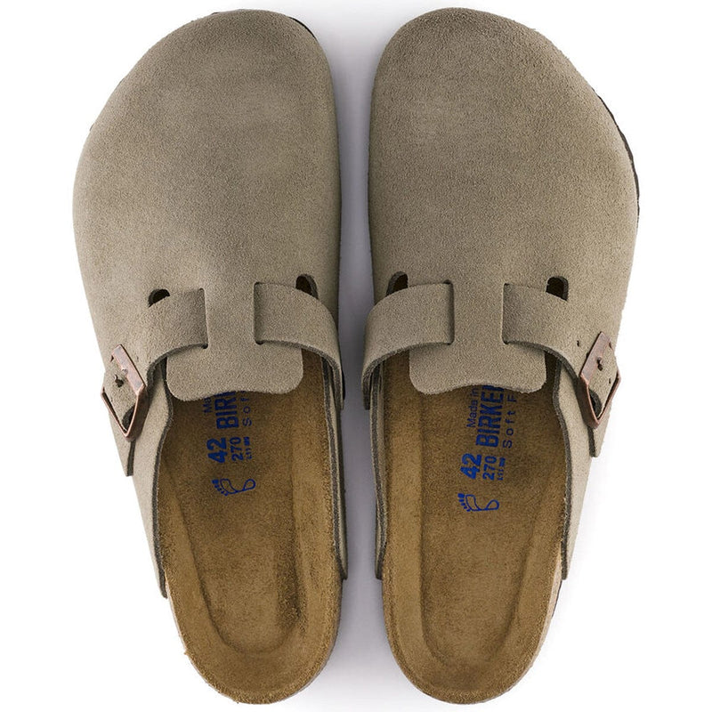 Load image into Gallery viewer, Birkenstock Boston Soft Footbed Narrow Taupe Suede