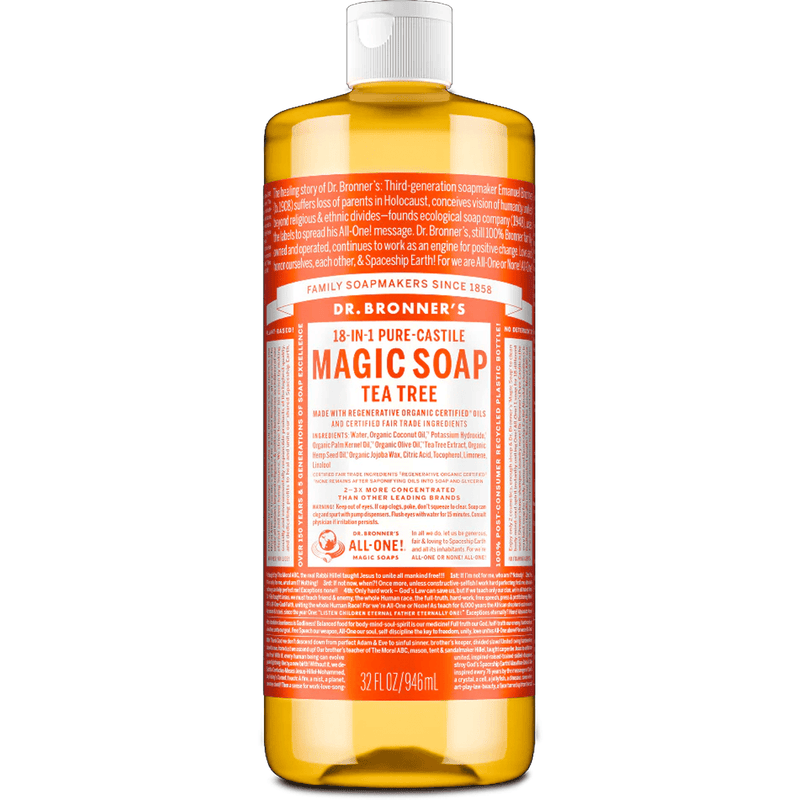 Load image into Gallery viewer, Dr. Bronner's Magic Soap Tea Tree bottle on a white background