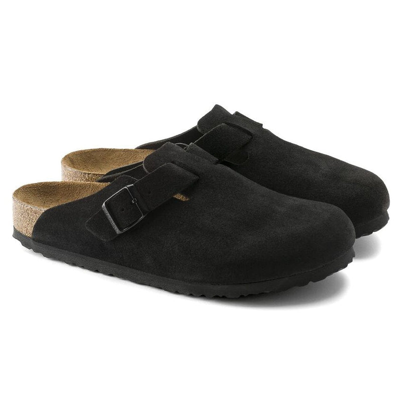 Load image into Gallery viewer, Birkenstock Boston Soft Footbed Narrow Taupe Suede