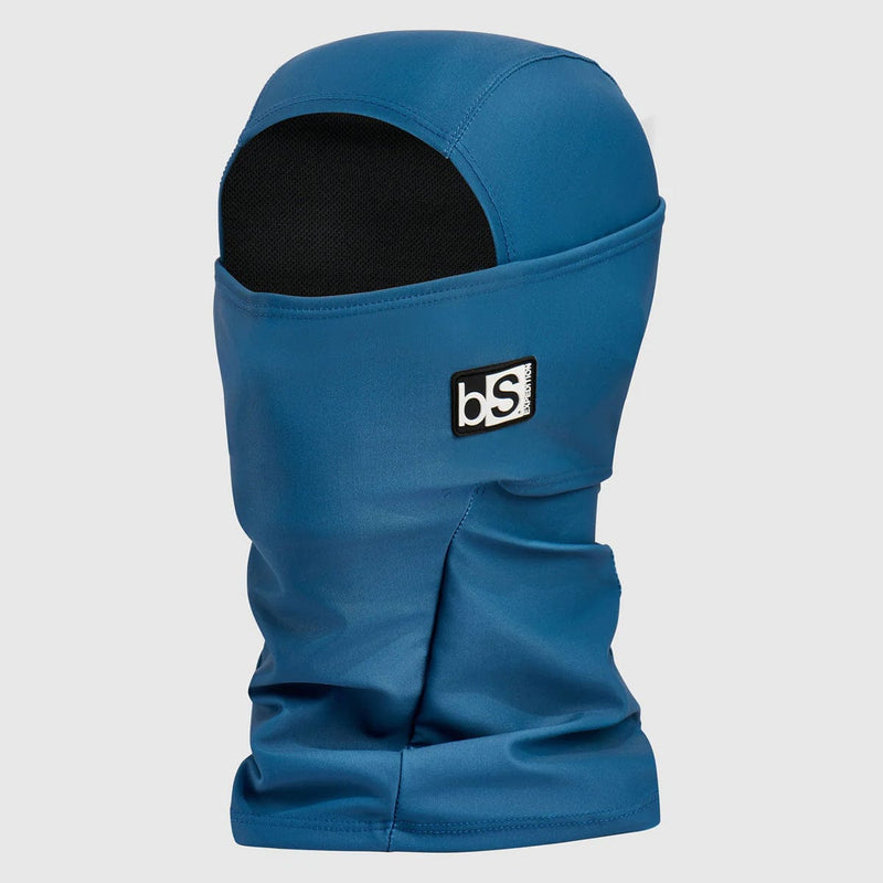 Load image into Gallery viewer, Blue balaclava with a brand logo on a light gray background