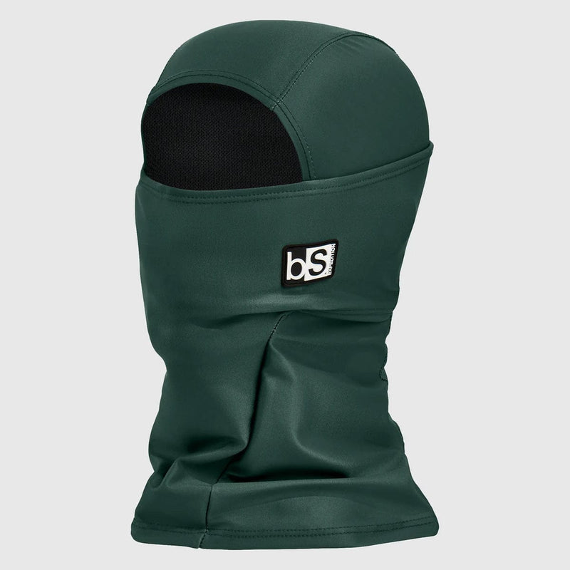 Load image into Gallery viewer, Green balaclava with a logo on a light gray background