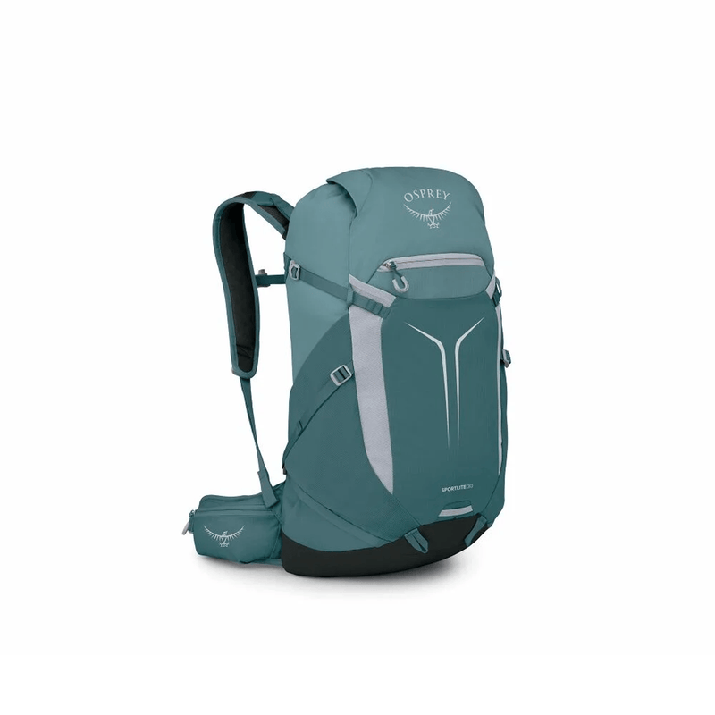 Load image into Gallery viewer, Teal Osprey backpack on a white background