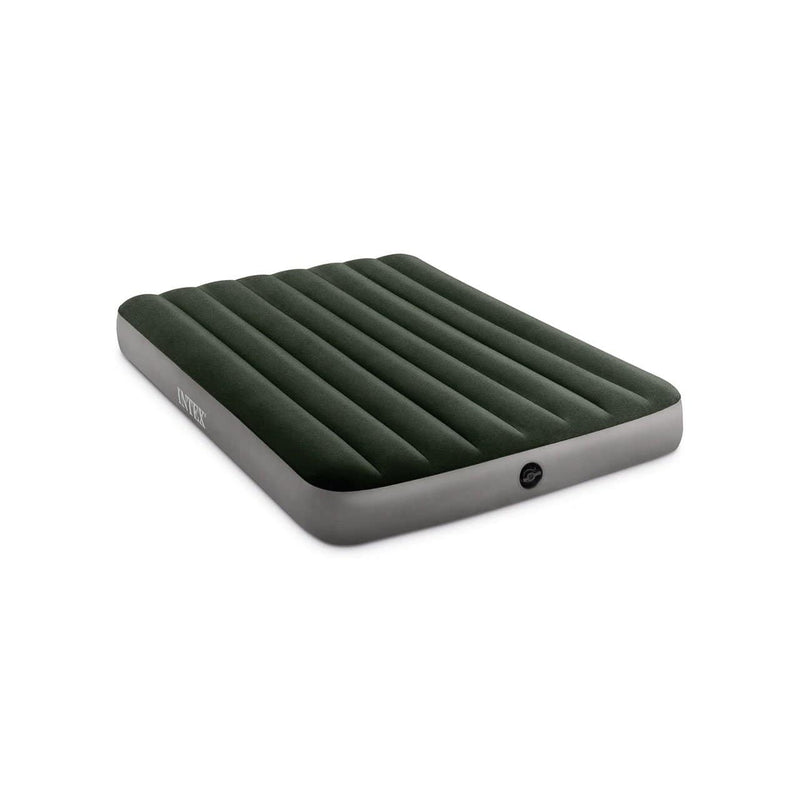 Load image into Gallery viewer, Intex 10in Full Dura-Beam Prestige Downy Airbed with Hand-held Battery Air Pump