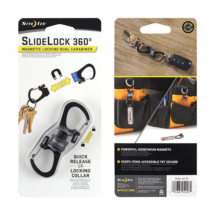 Load image into Gallery viewer, Nite Ize SlideLock 360° Magnetic Locking Dual Carabiner